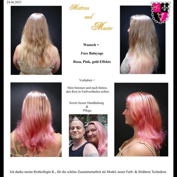 24.06.2023, Face Balayage, Rosa, Pink, Gold, Model Kathi