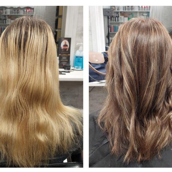 25.01.2024, Balayage von Blondiert ins Dunkle, mit Highlights, 6000x4500, Schaufenster_Bilderrahmen