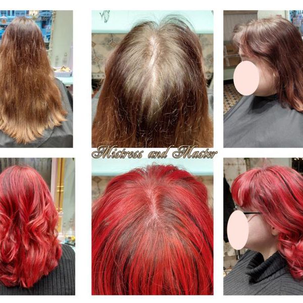 31.03.2025, Balayage in Flame_Rot, Schaufenster_Bilderrahmen